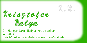 krisztofer malya business card